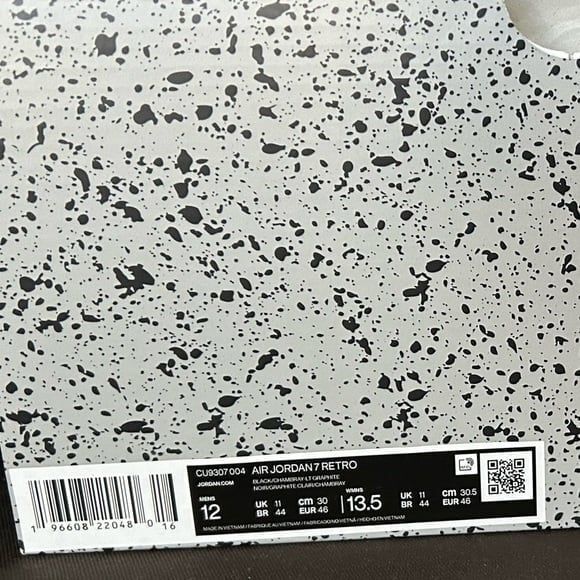 Air Jordan 7 Retro Black and Light Blue High Top Basketball Sneaker Nike Size 12 - Picture 11 of 11